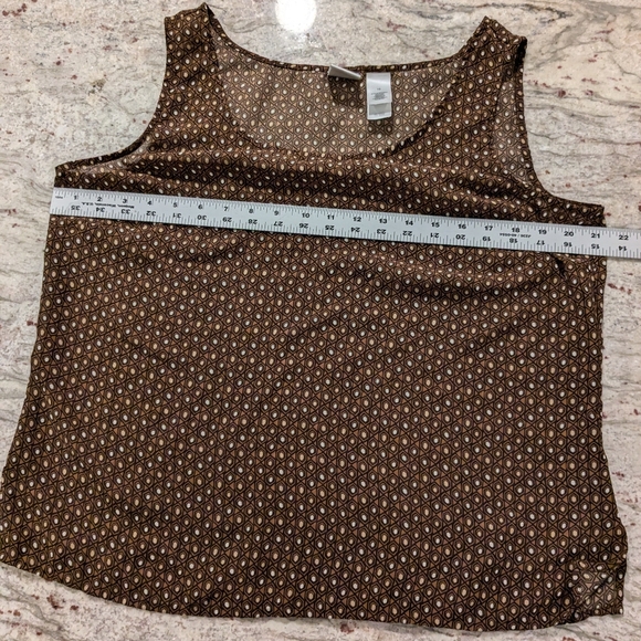 Emma James Blouse & Tank Set Brown Floral Size 16 Business or Dress 2 Pieces EUC - Picture 5 of 12